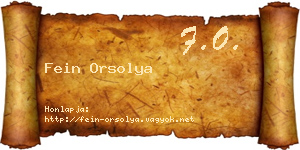 Fein Orsolya névjegykártya