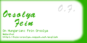 orsolya fein business card